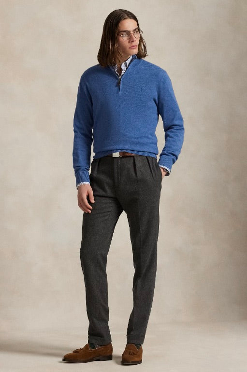 Wool Quarter-Zip Jumper Tide Pool Blue Heather