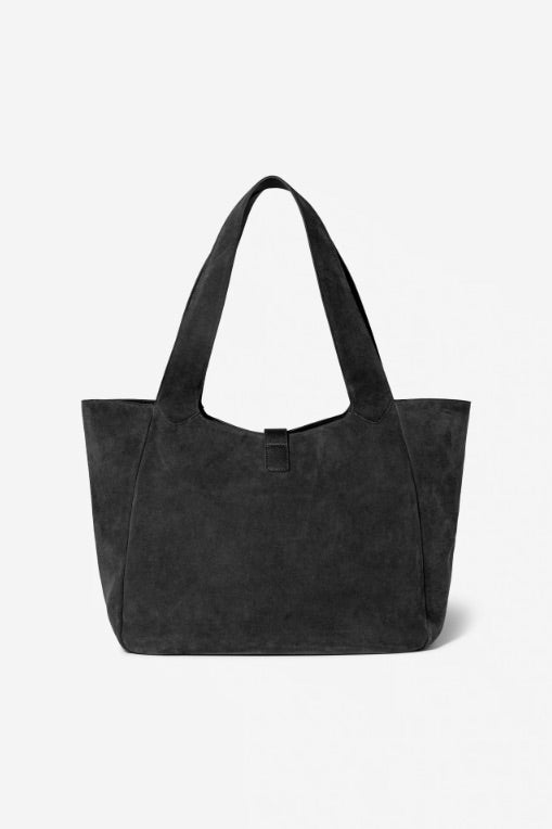Lucille Tote Bag Large Black Suede