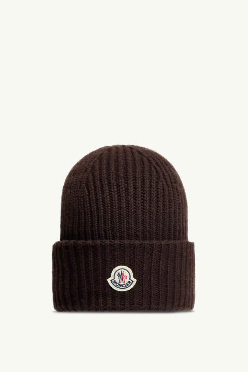 Wool and Cashmere Beanie Dark Brown