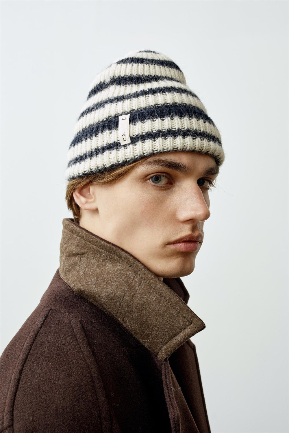 O.A.D O.A.D Ribbed Beanie White/Navy - Dale