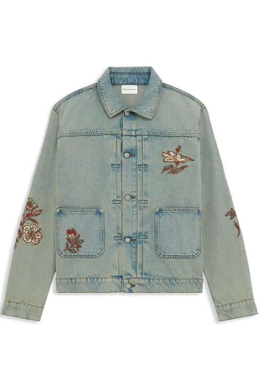 Veste Denim Dusty Brodée Fleurs