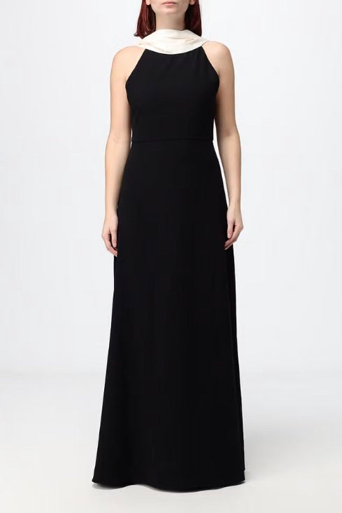 ELEH Crêpe Halterneck Long Evening Gown Black - Dale