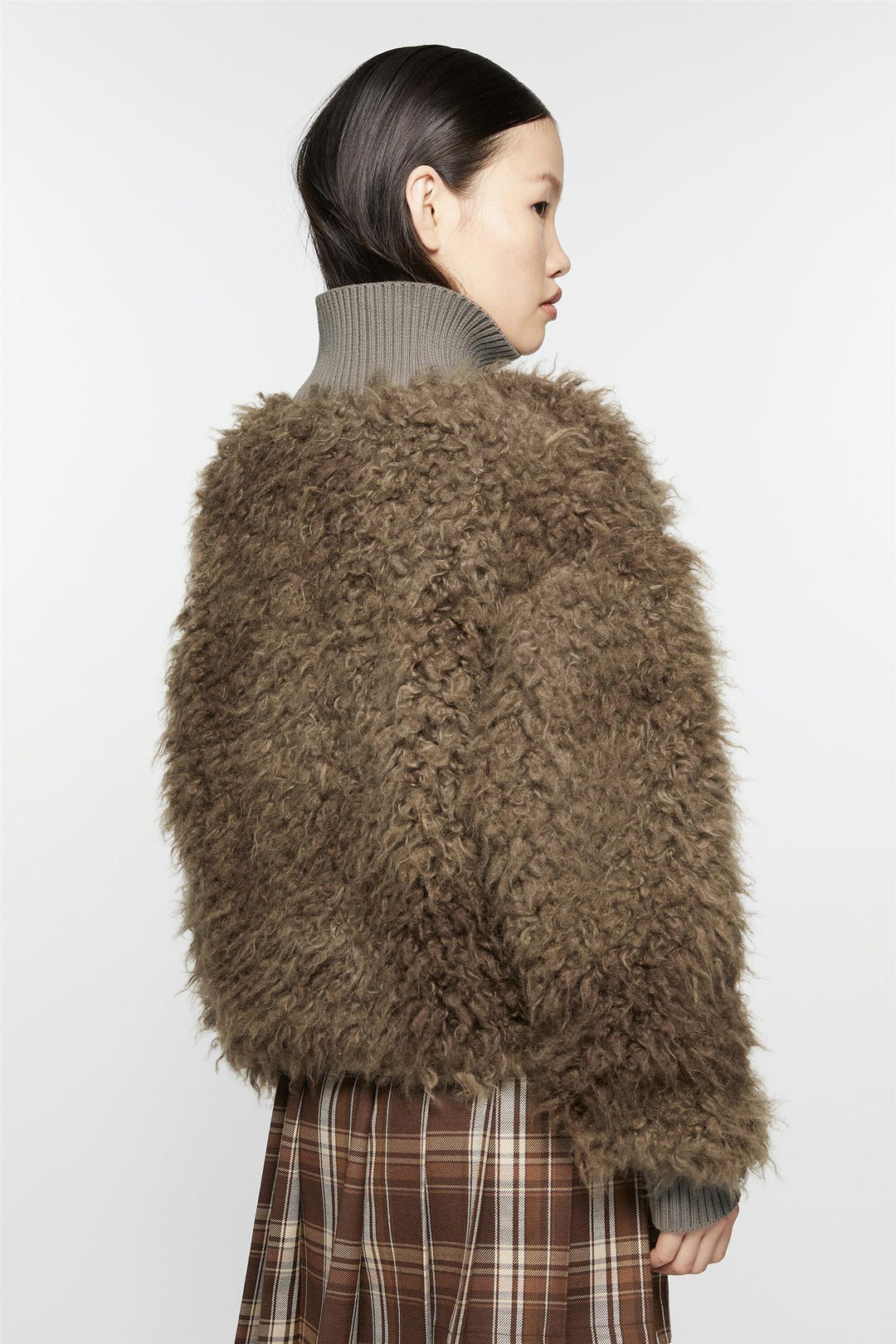 Furry Jacket Mud Brown