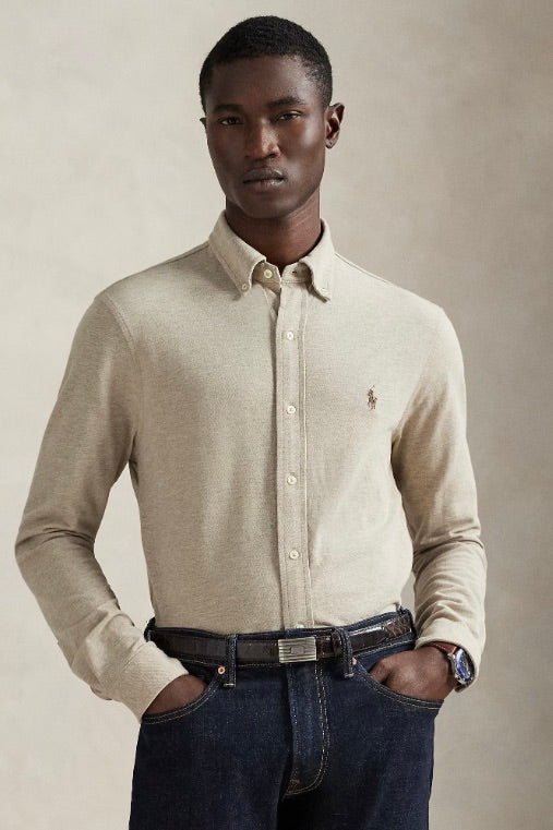 POLO RALPH LAUREN Featherweight Mesh Shirt Tuscan Beige Heather - Dale