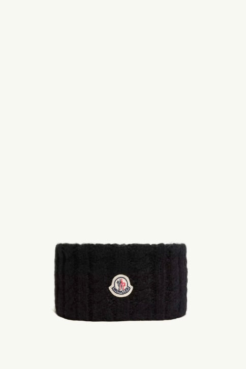 Cable Knit Alpaca Blend Headband Black