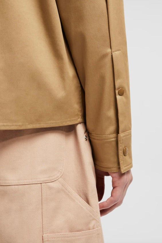 Cotton Gabardine Zip-Up Shirt Jacket