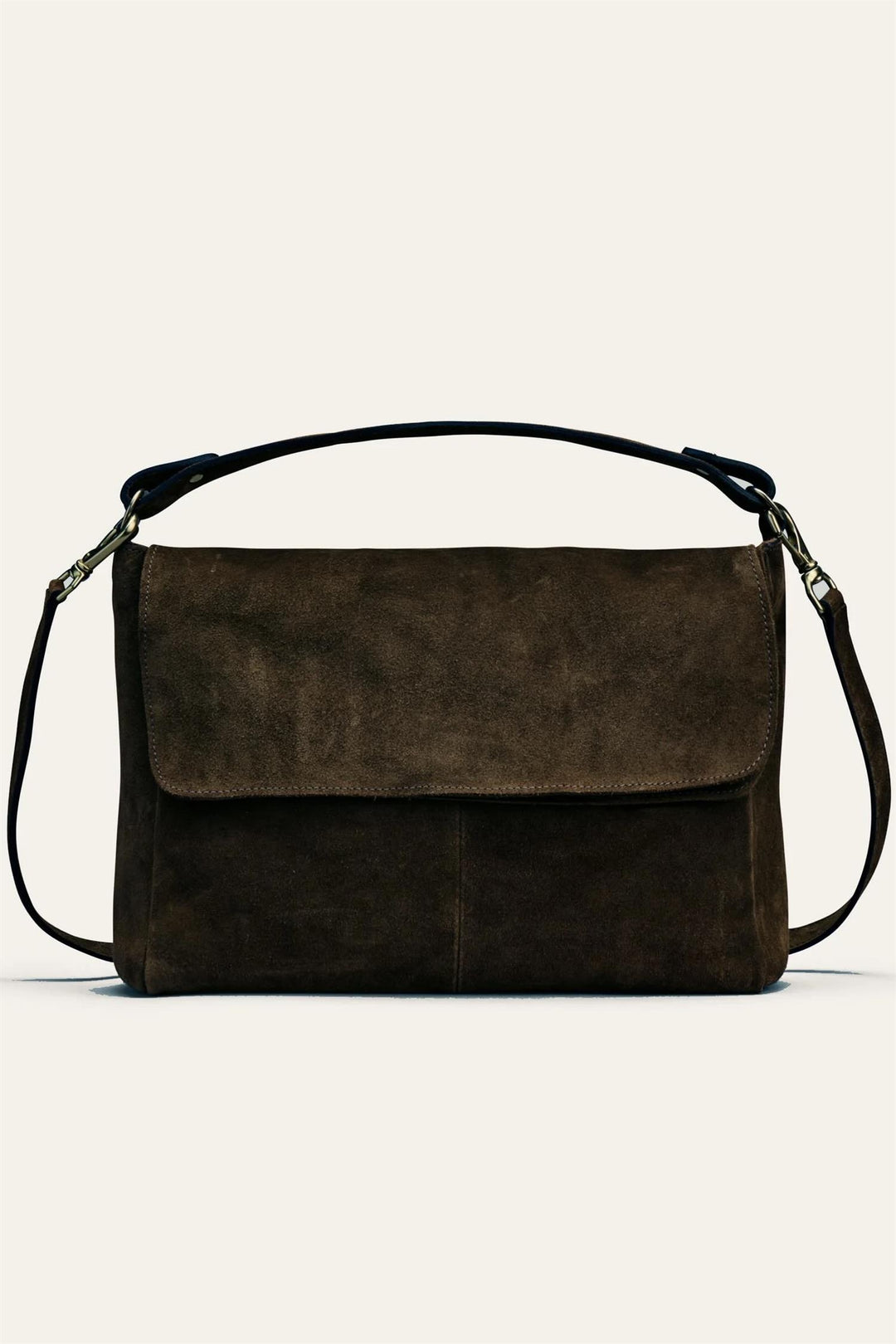 Mabi Umber Suede Shoulder Bag