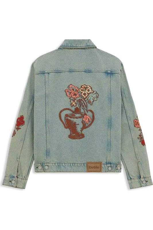 Veste Denim Dusty Brodée Fleurs