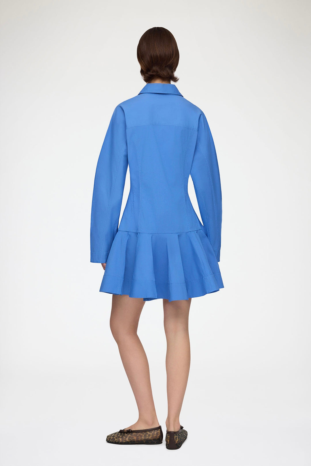 Stretch Cotton Mini Shirt Dress Marina