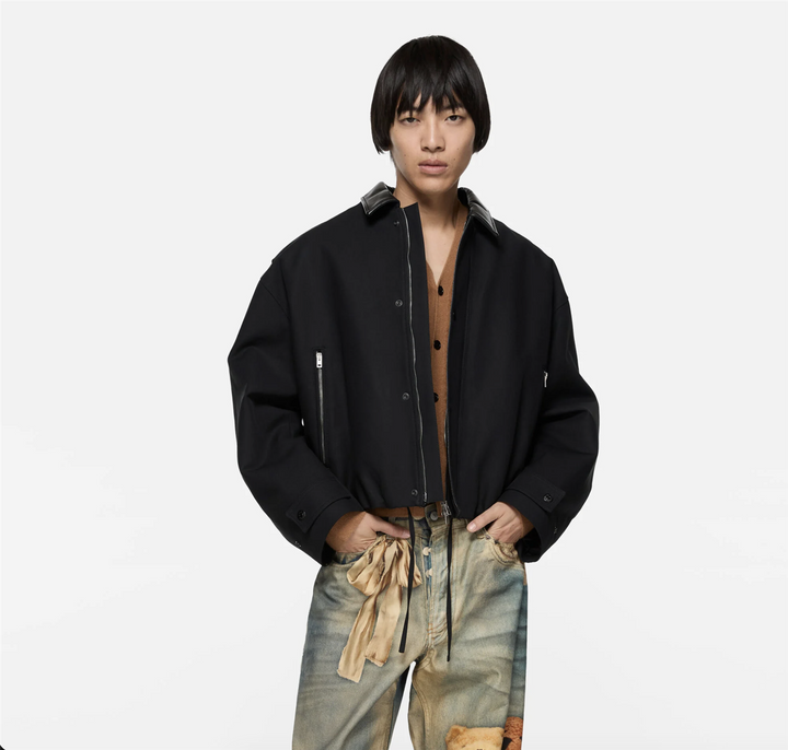 Twill Bomber Jacket Black