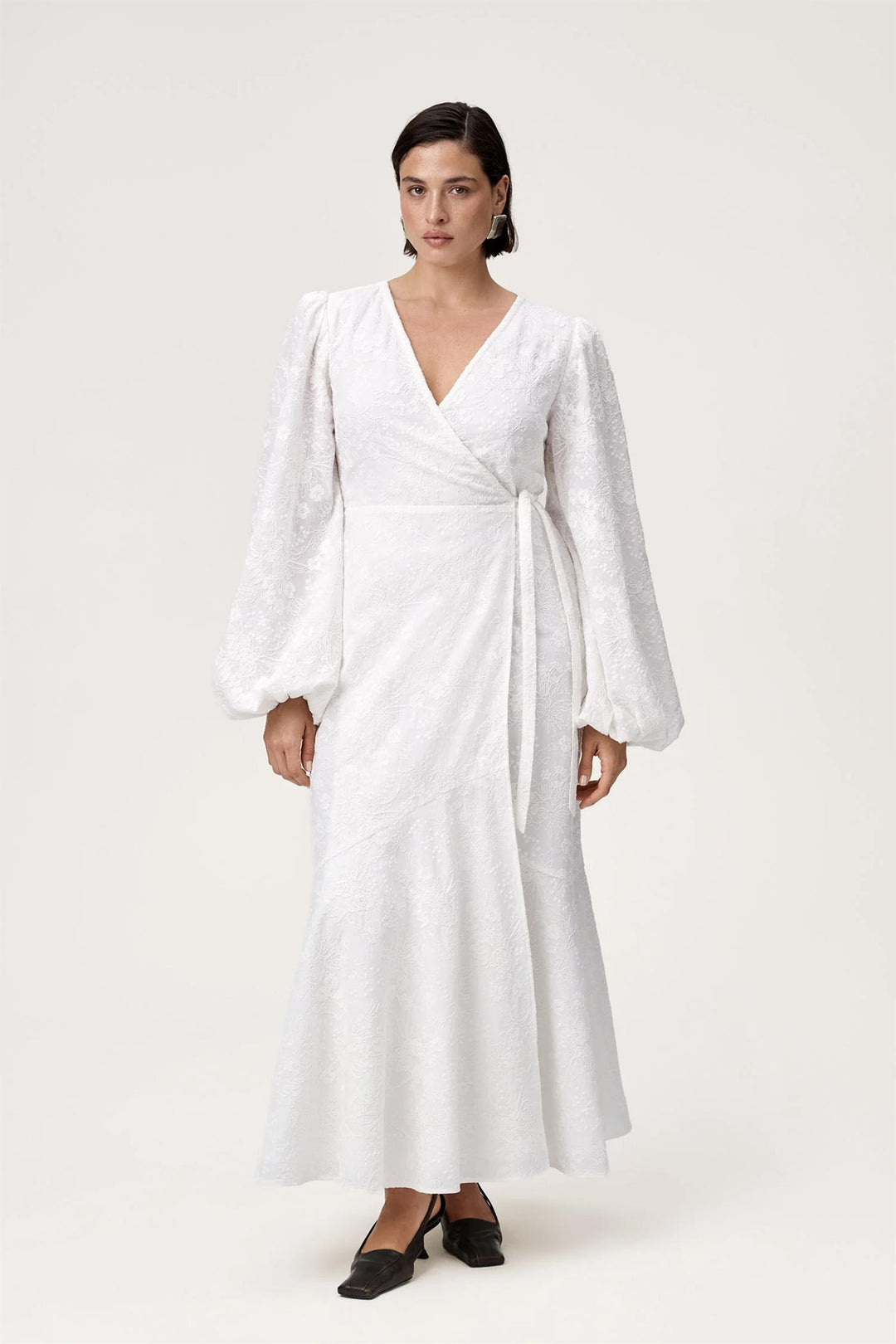 Portofino Maxi Dress White Embroidery