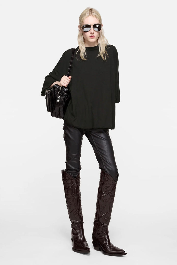 Gathered Logo T-shirt Black