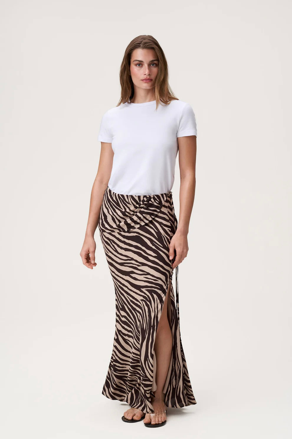 Elba Maxi Skirt Brown Zebra