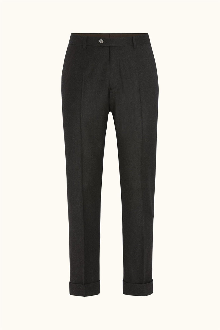 Dandy Turn Up Trousers Chocolate Brown