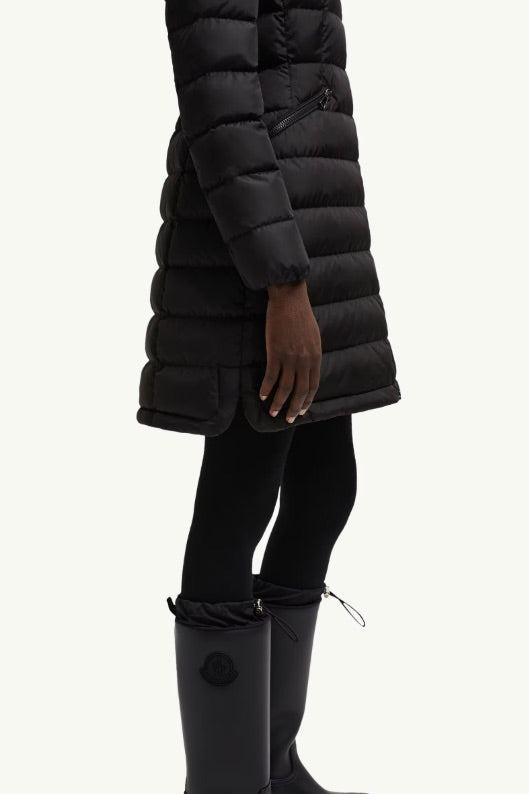Flammette Hooded Long Down Jacket