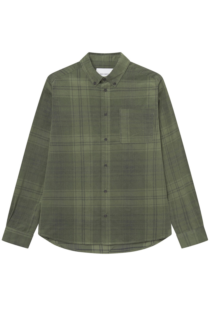 Kash Check Corduroy Shirt Duffel Bag Green
