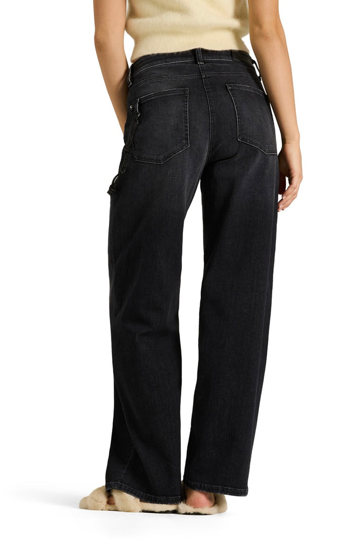CAMBIO Baggy Mit Strasskette Denim Dark Cozy Midblack - Dale