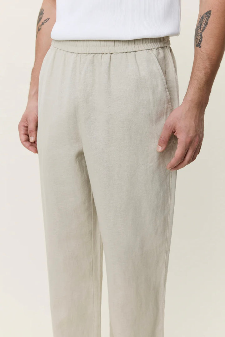 Linen Casual Pants Light Sand