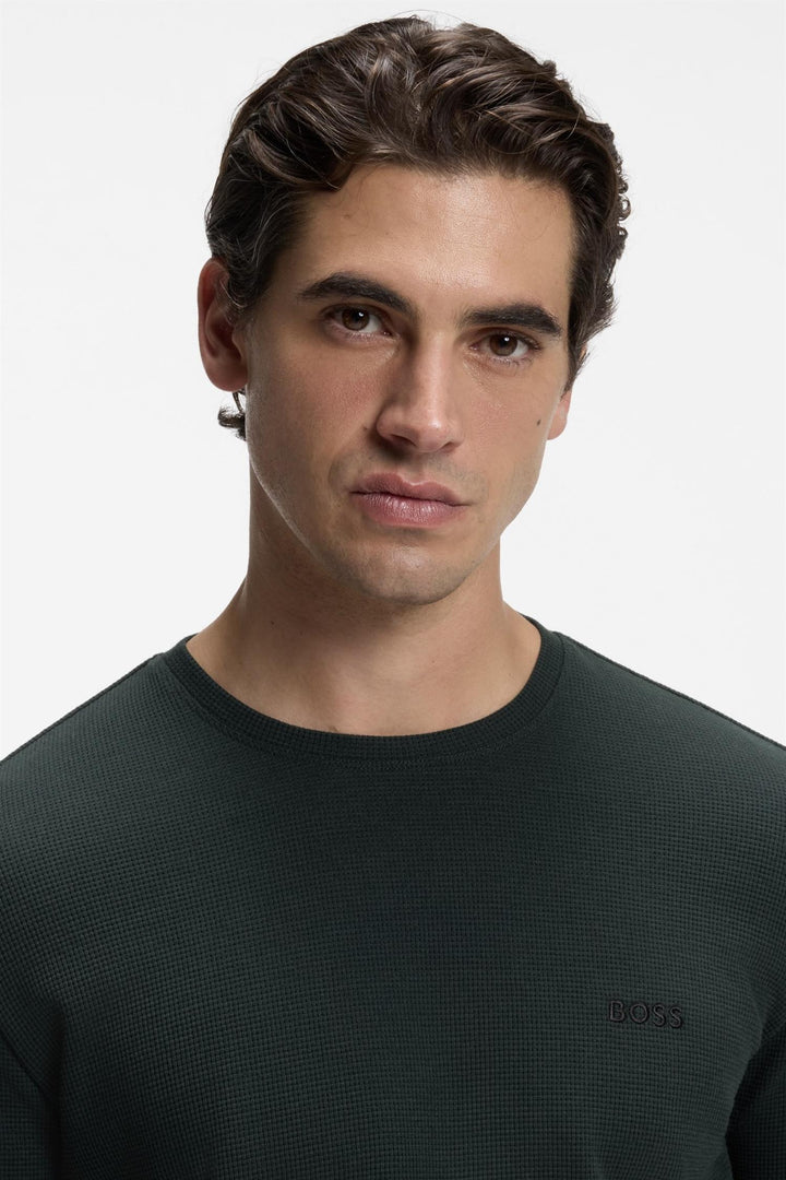 Waffle LS-Shirt Dark Green
