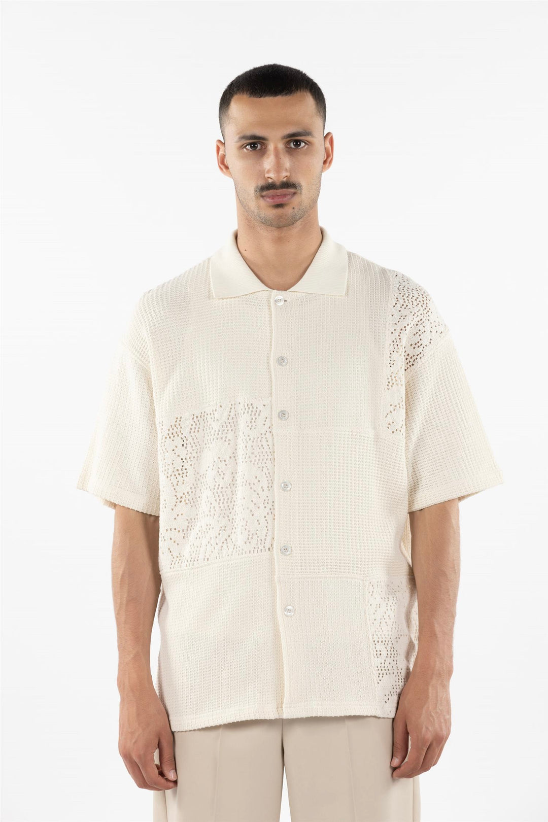 Drôle de Monsieur - La Chemise Patchwork Cream - Dale