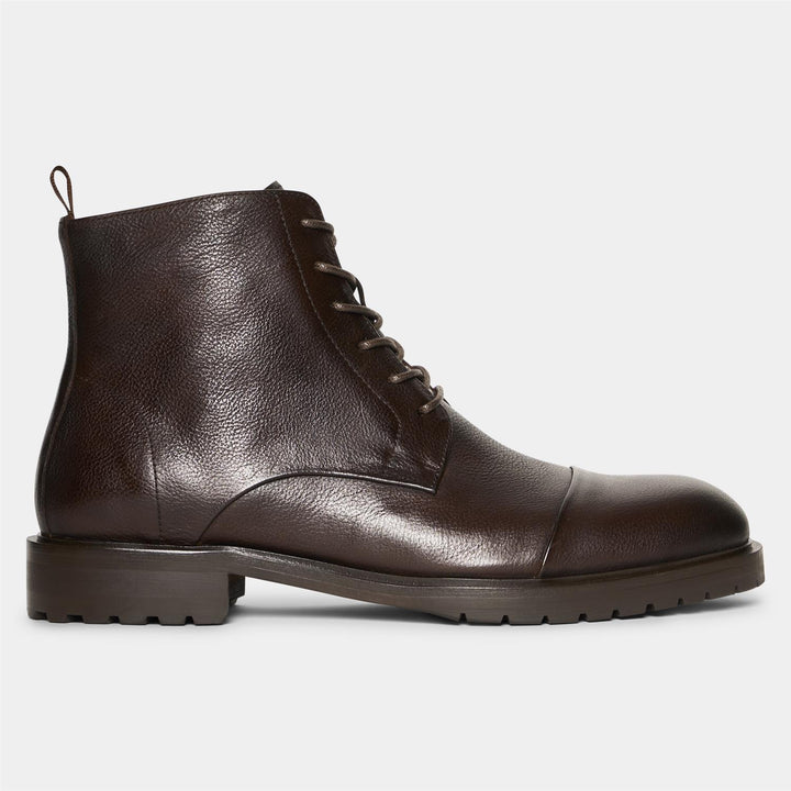 TGA Laced Zip Boots Dark Brown - Dale