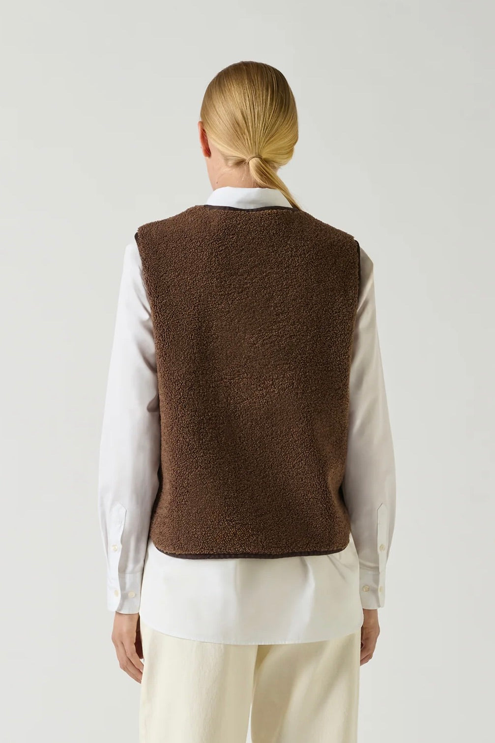 Fusil Waistcoat Faux Fur Marron