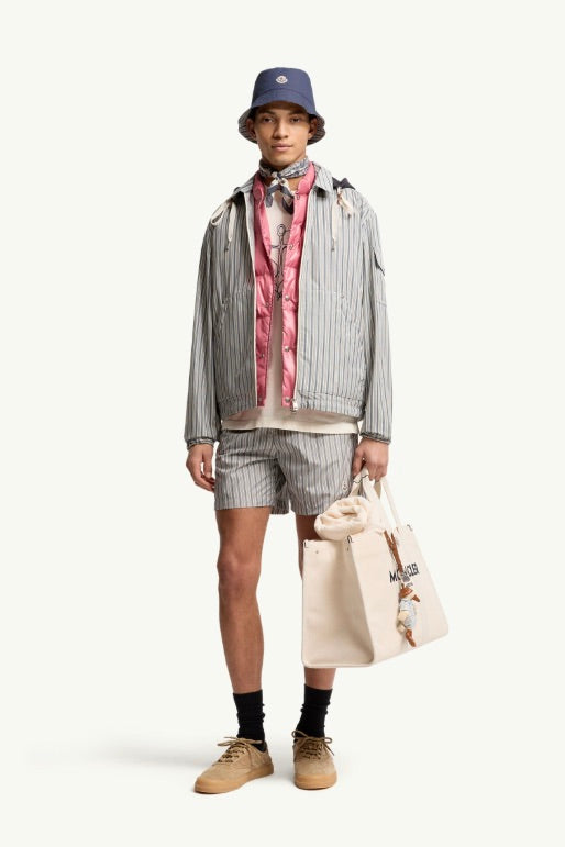 Striped Swim Shorts White/Dark Blue