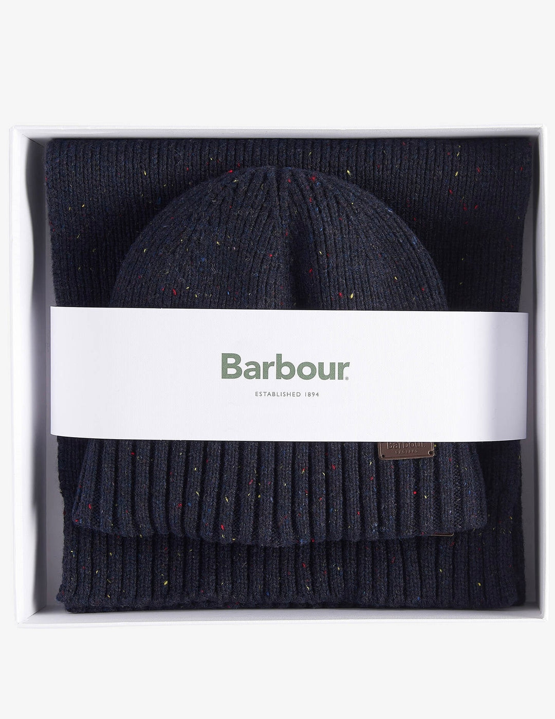 Barbour Gift Set Beanie &amp; Scarf Carlton Fleck