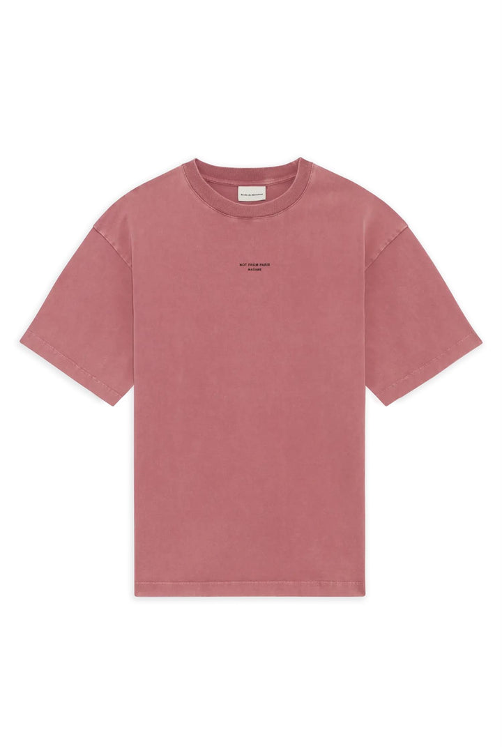 Washed Classic Slogan T-Shirt Dark Pink
