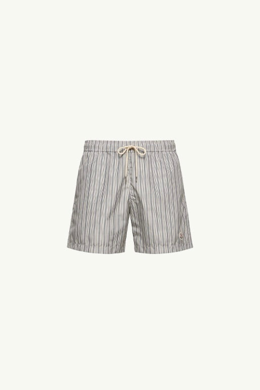 Striped Swim Shorts White/Dark Blue