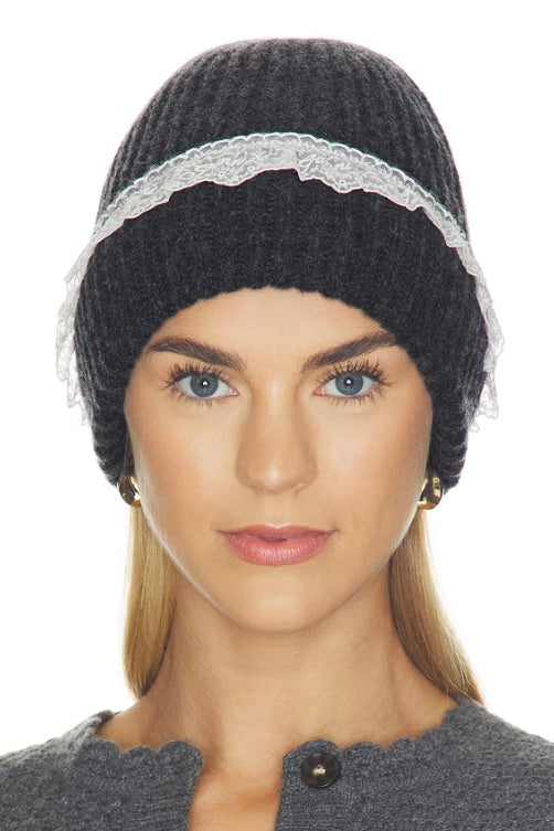 Compact Wool Lace Beanie Phantom