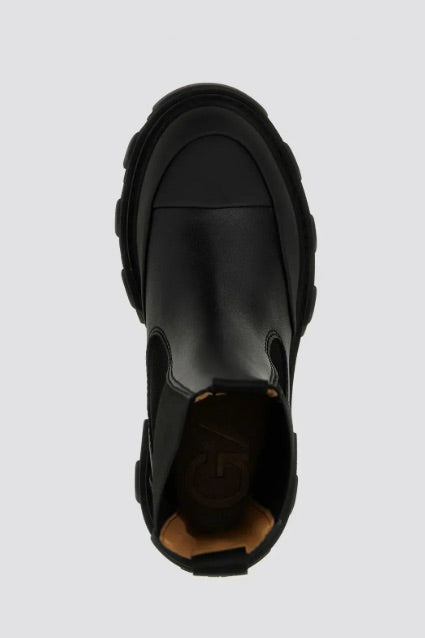 GANNI Cleated Mid Chelsea Boot Black - Dale