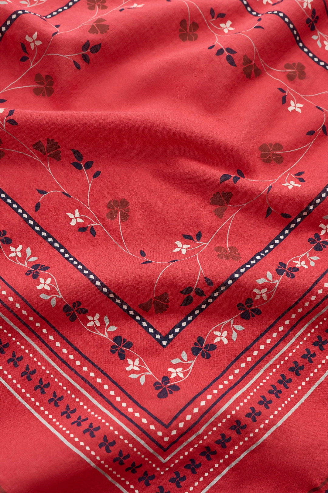 Skall Floral Scarf 55x55 Faded Red
