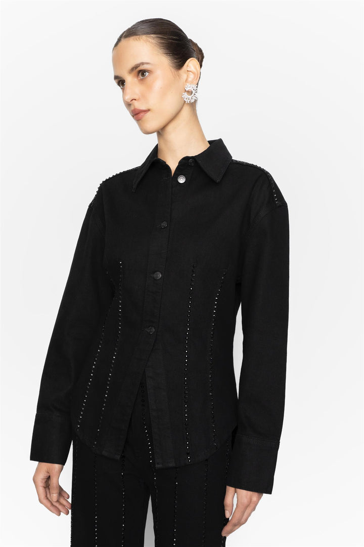 Eloise Embellished Shirt Black
