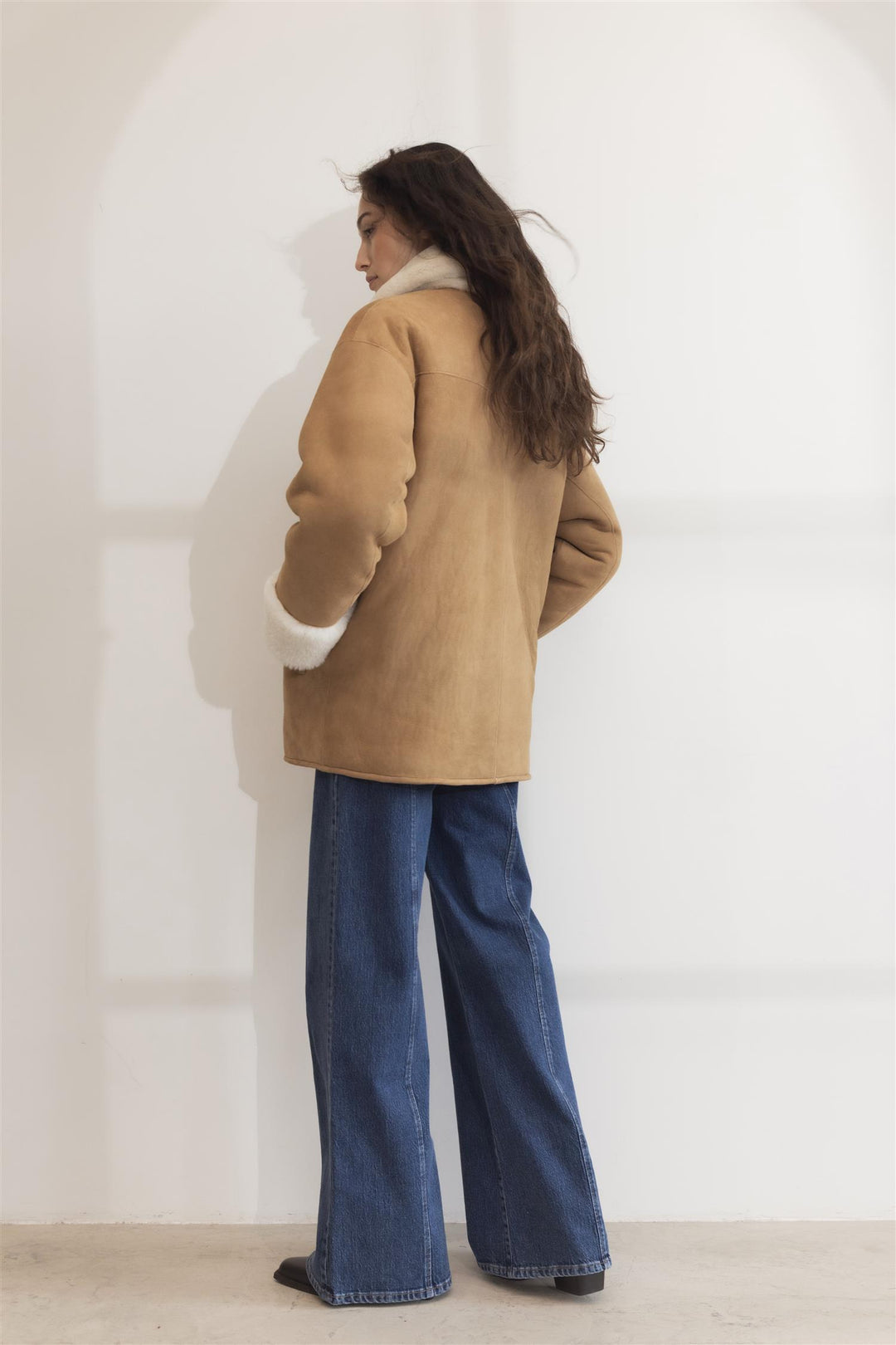 CAMILLA PIHL Luna Shearling Jacket Camel Suede - Dale