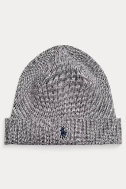 Signature Pony Wool Beanie Fawn Grey Heather