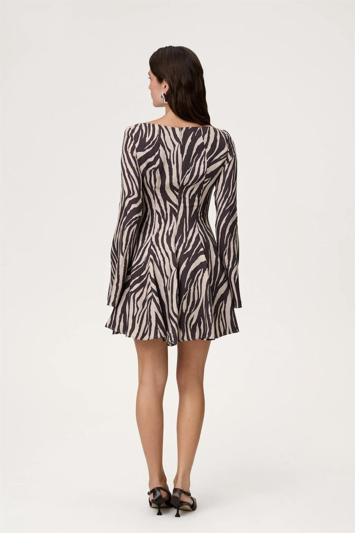 Riom Mini Dress Brown Zebra