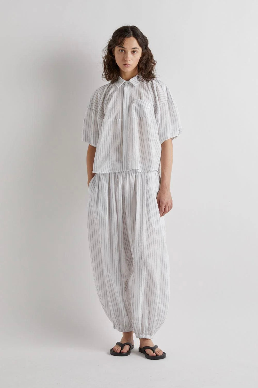 Balloon Pants Rigato Offwhite