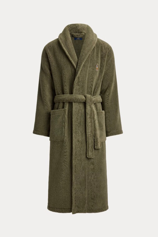 Shawl-Collar Terry Robe Cruise Olive