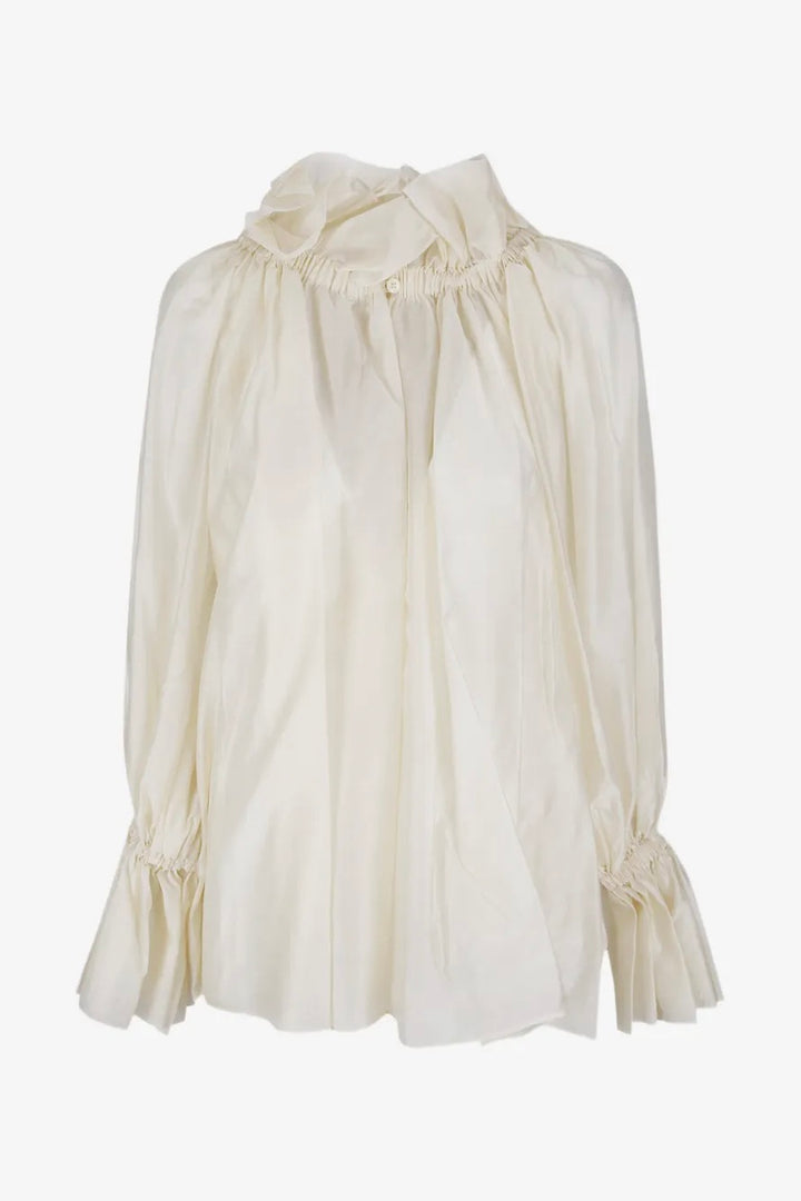 Estelle Ruffled Neck Blouse Cream