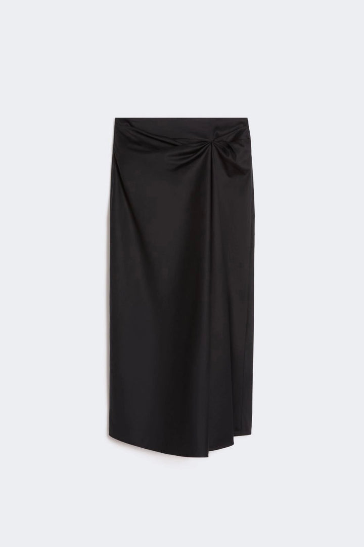 Cotton Satin Skirt Black