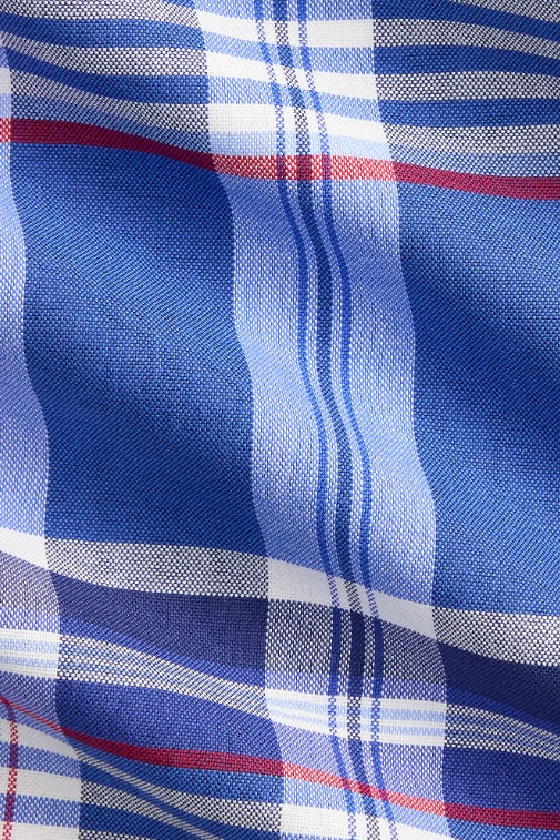 Classic Fit Plaid Oxford Workshirt Blue Red Multi