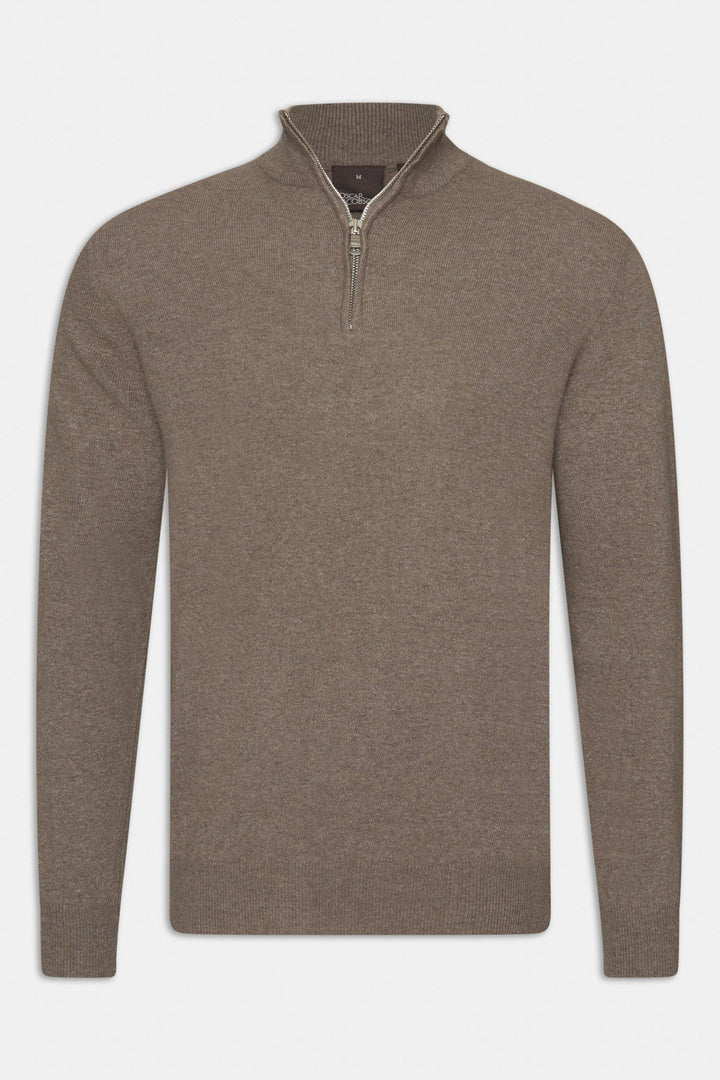 Patton Half Zip Walnut Beige