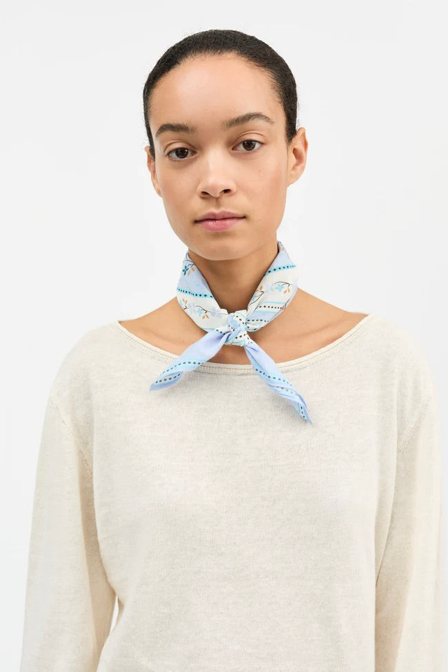 Skall Floral Scarf 55x55 Aqua