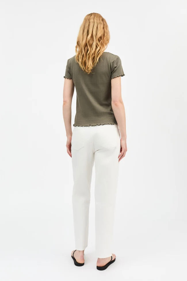 Edie Cap Sleeve Tee Olive