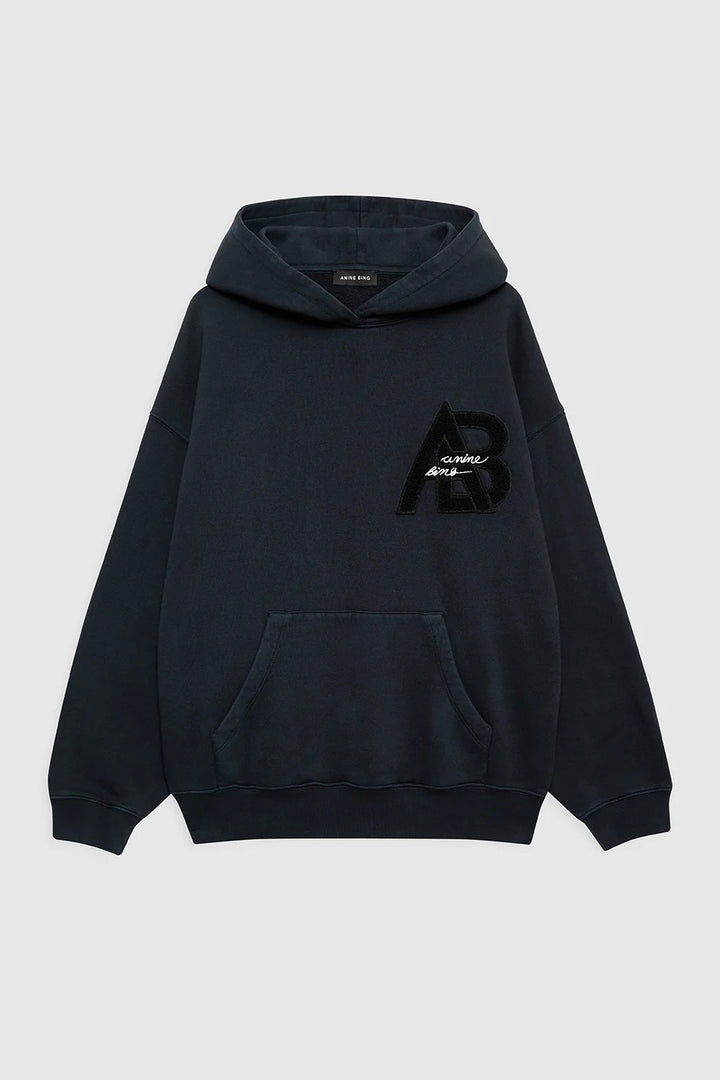 Jaci Hoodie Letterman Vintage Black