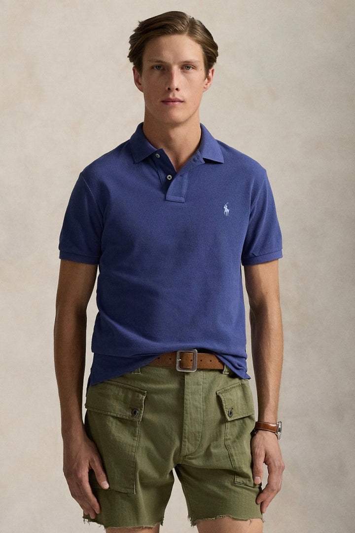 POLO RALPH LAUREN Custom Slim Fit Mesh Polo Shirt Light Navy - Dale