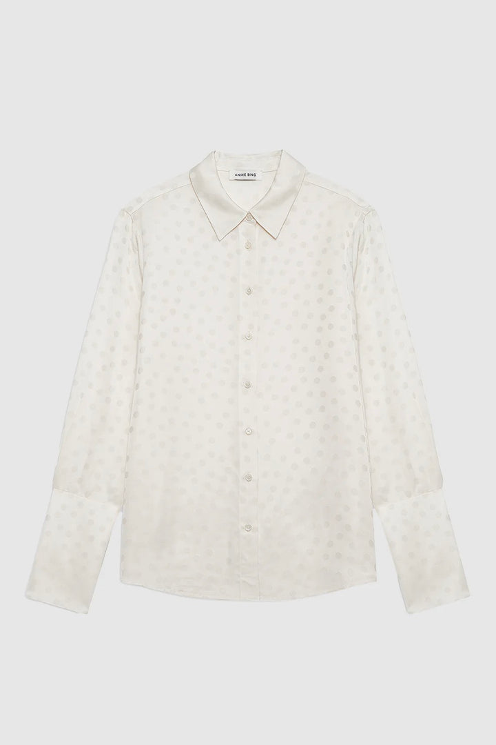 Amanda Shirt Ivory Dot Jacquard