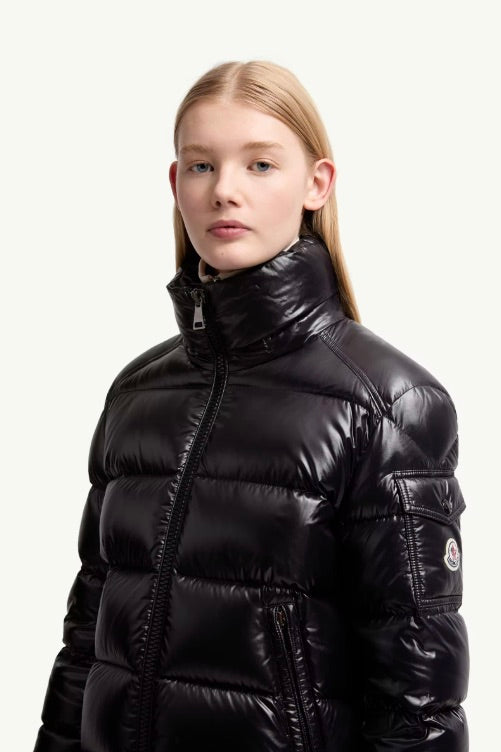 Maire Hooded Short Down Jacket Black