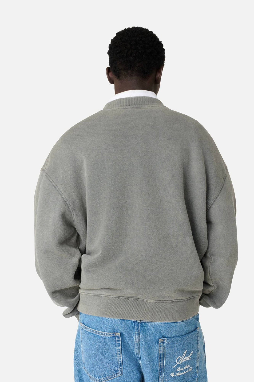 Distorted Washed Sweatshirt Steel Grey